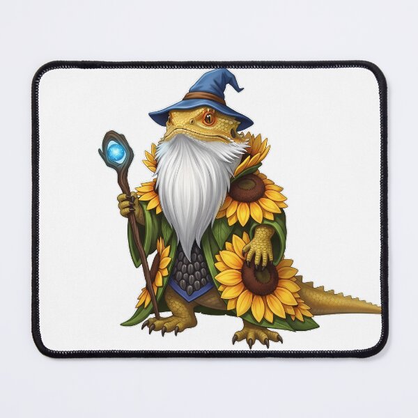 Item preview, Bearded Dragon Wizard Sunflower Cloak Tiny Blue Hat designed and sold by pumsquare.