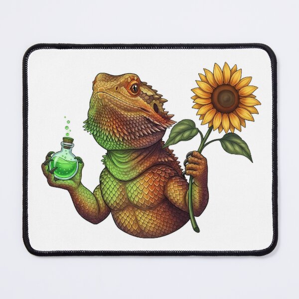 Item preview, Bearded Dragon Holding Glowing Green Potion Sunflower Sprig designed and sold by pumsquare.