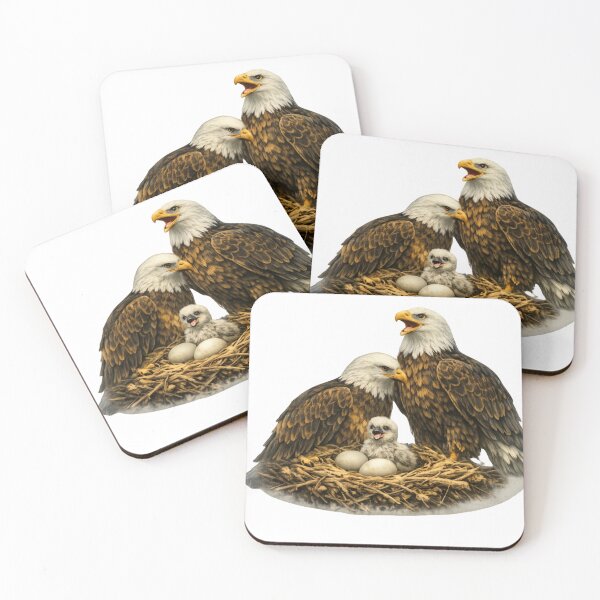 Item preview, Majestic Eagle Family – Realistic Wildlife Illustration designed and sold by KI-Kunstwerk.