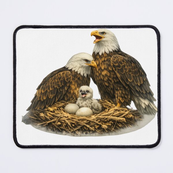 Item preview, Majestic Eagle Family – Realistic Wildlife Illustration designed and sold by KI-Kunstwerk.