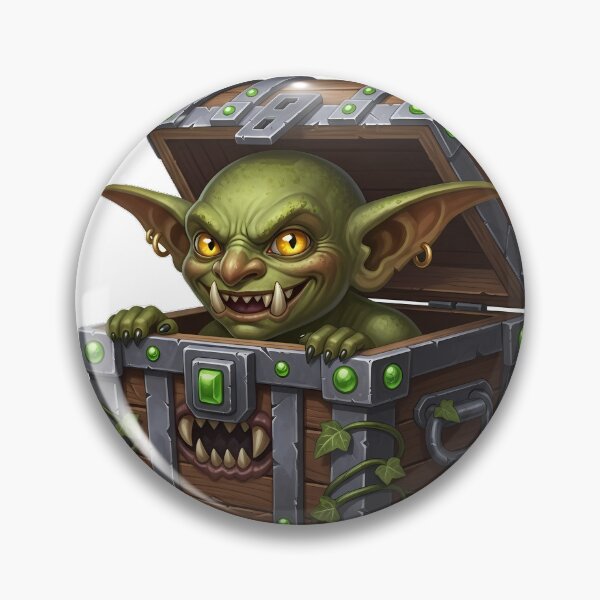 Item preview, Tiny Goblin Peeking Out Mimic Chest Green Gems designed and sold by pumsquare.