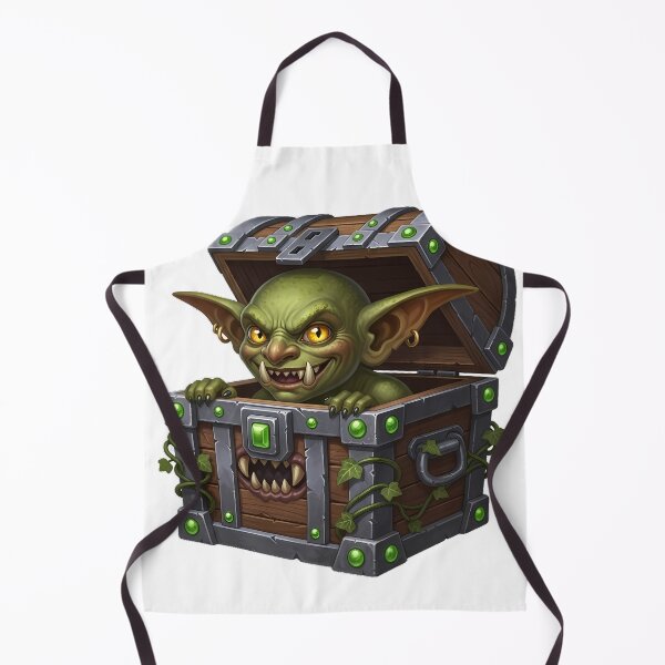 Item preview, Tiny Goblin Peeking Out Mimic Chest Green Gems designed and sold by pumsquare.