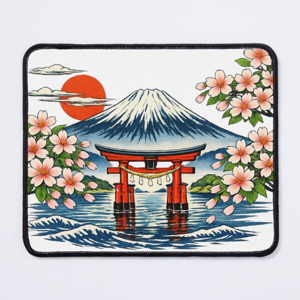 Item preview, Edoga-kuni: Mt. Fuji, Torii, and Cherry Blossoms designed and sold by SakuraMarket26.