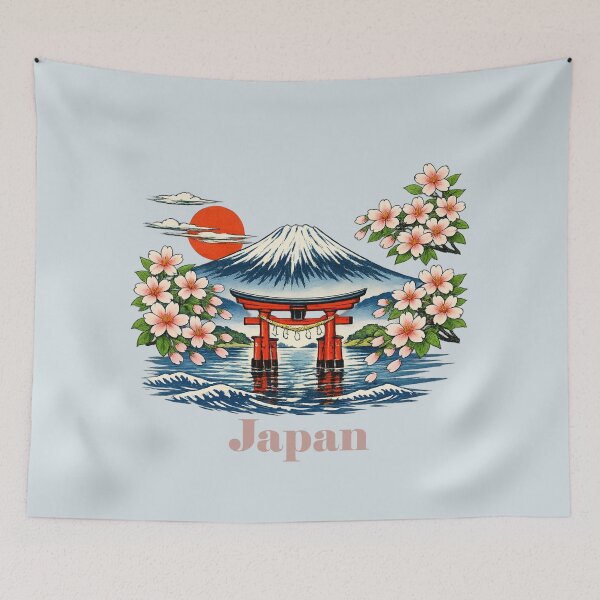 Item preview, Edoga-kuni: Mt. Fuji, Torii, and Cherry Blossoms designed and sold by SakuraMarket26.