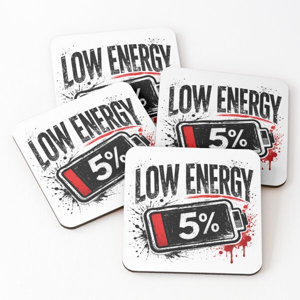 Item preview, Low Energy 5 Percent Battery – Funny Tired Mood Design designed and sold by SzyMazDesign.