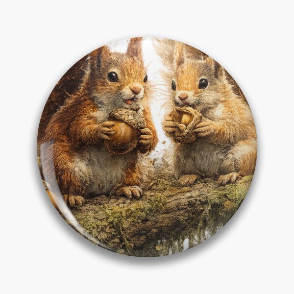 Item preview, Two Squirrels with Acorns Autumn Illustration designed and sold by KI-Kunstwerk.