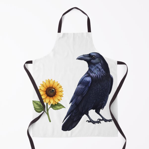 Item preview, Raven Standing Beside Small Sunflower Dangling Crescent Charm designed and sold by pumsquare.