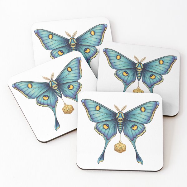 Item preview, Blue Moon Moth Dangling Golden D Charm designed and sold by pumsquare.