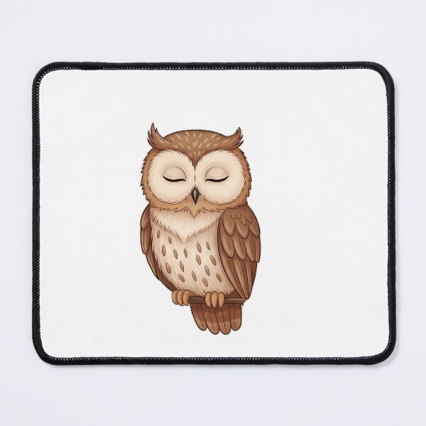 Item preview, Sleepy Owl Perched On Crescent Moon Branch Ivy designed and sold by pumsquare.