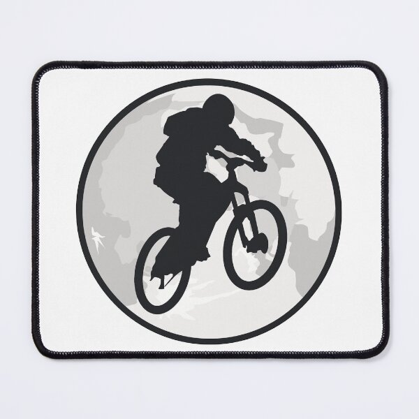 Item preview, Moon and Mountain Biker Jump Night Silhouette Design designed and sold by Jaudaux Designs.