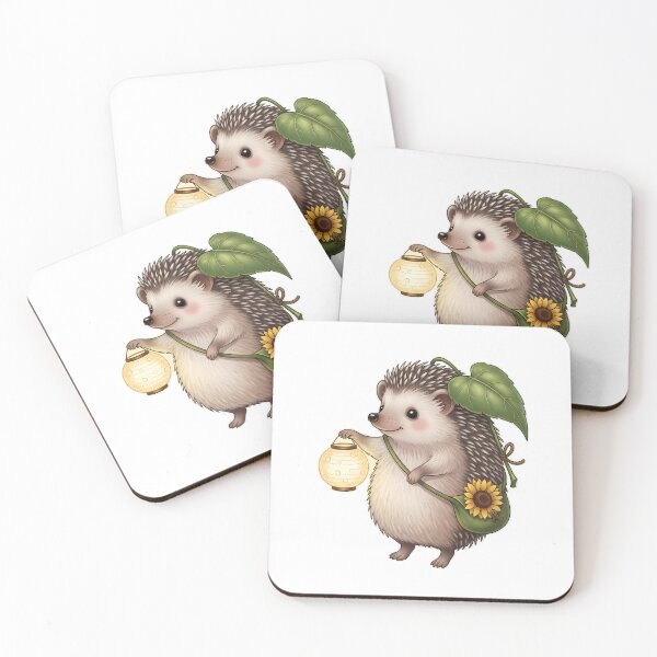 Item preview, Hedgehog Carrying Moon Lantern Sunflower Leaf Satchel designed and sold by pumsquare.