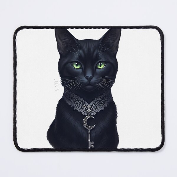 Item preview, Black Cat Familiar Wearing Lace Collar Tiny Moon designed and sold by IllumeInk.