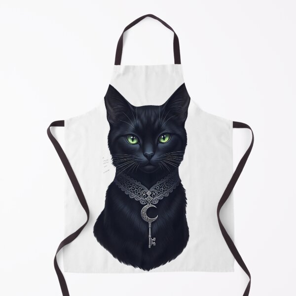 Item preview, Black Cat Familiar Wearing Lace Collar Tiny Moon designed and sold by IllumeInk.
