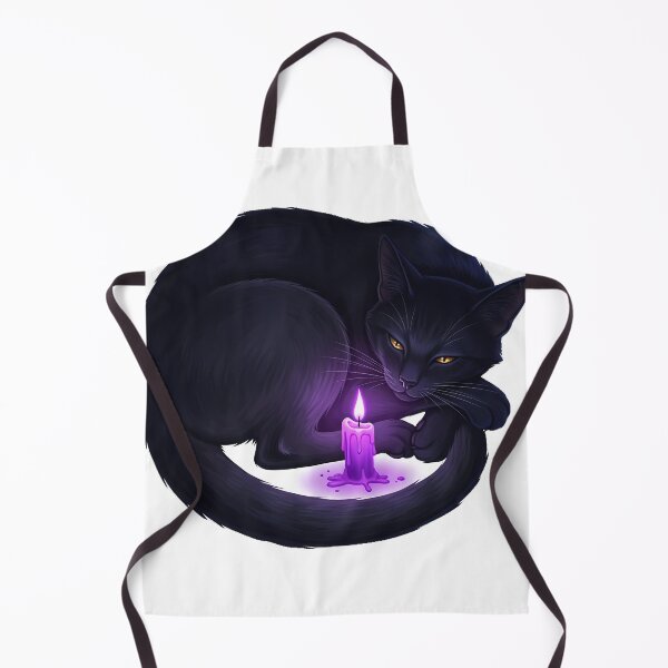 Item preview, Black Cat Curled Around Violet Spell Candle designed and sold by IllumeInk.