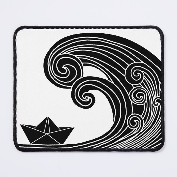 Item preview, A paper boat on the ocean (black) designed and sold by Lagueny.