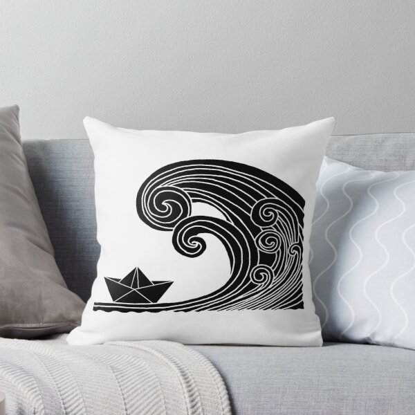 Item preview, A paper boat on the ocean (black) designed and sold by Lagueny.