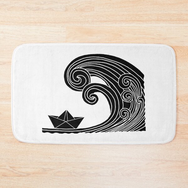Item preview, A paper boat on the ocean (black) designed and sold by Lagueny.