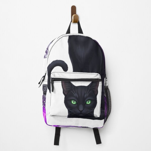 Item preview, Black Cat Beside Amethyst Potion Bottle Moth Charm designed and sold by IllumeInk.