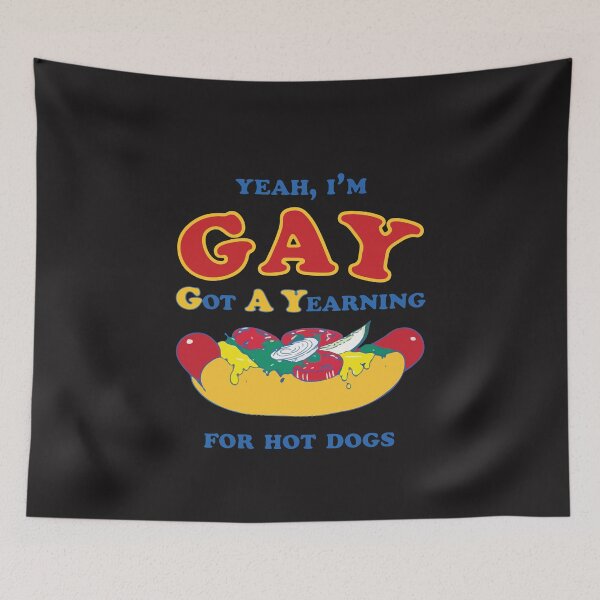 Item preview, Yeah I'm Gay Hot Dog Funny LGBTQ Pride Meme Humor Design designed and sold by kiralynstration.