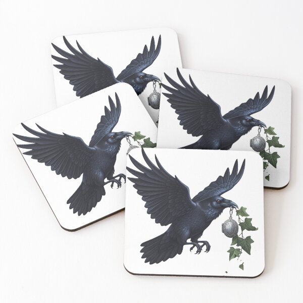 Item preview, Raven Carrying Antique Silver Locket Ivy Sprig designed and sold by IllumeInk.