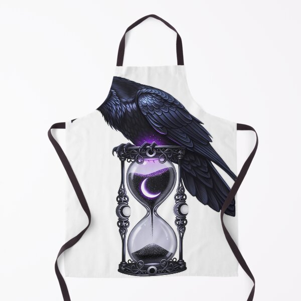 Item preview, Raven Perched On Moon Phase Hourglass designed and sold by IllumeInk.