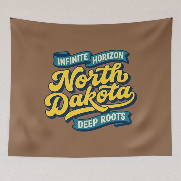 Item preview, North Dakota Retro 70s Script Sticker Infinite Horizon Vintage Americana Souvenir designed and sold by Cozy-Old-Pub.