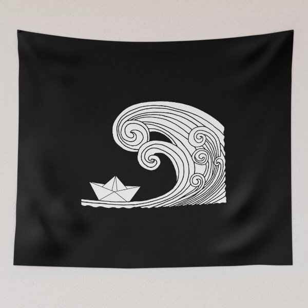 Item preview, A paper boat on the ocean (white) designed and sold by Lagueny.