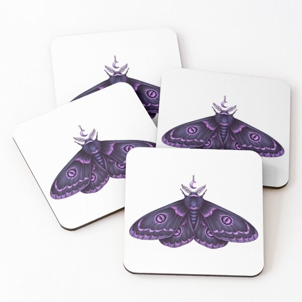 Item preview, Velvet Moth Amethyst Eye Markings Moon Charm designed and sold by IllumeInk.