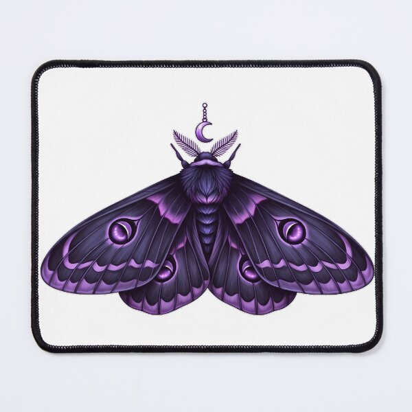Item preview, Velvet Moth Amethyst Eye Markings Moon Charm designed and sold by IllumeInk.