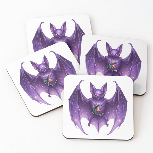 Item preview, Purple Celestial Bat Stitched Crescent Charm Gold Star designed and sold by IllumeInk.