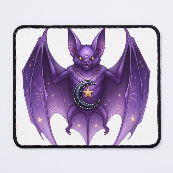 Item preview, Purple Celestial Bat Stitched Crescent Charm Gold Star designed and sold by IllumeInk.