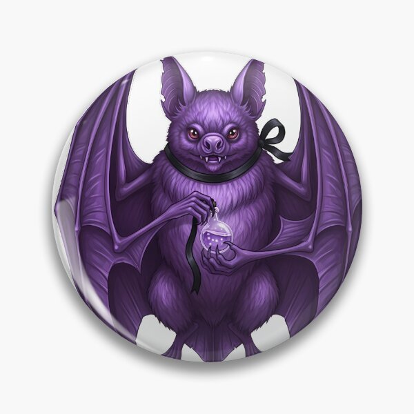 Item preview, Purple Bat Holding Tiny Potion Vial Black Ribbon designed and sold by IllumeInk.