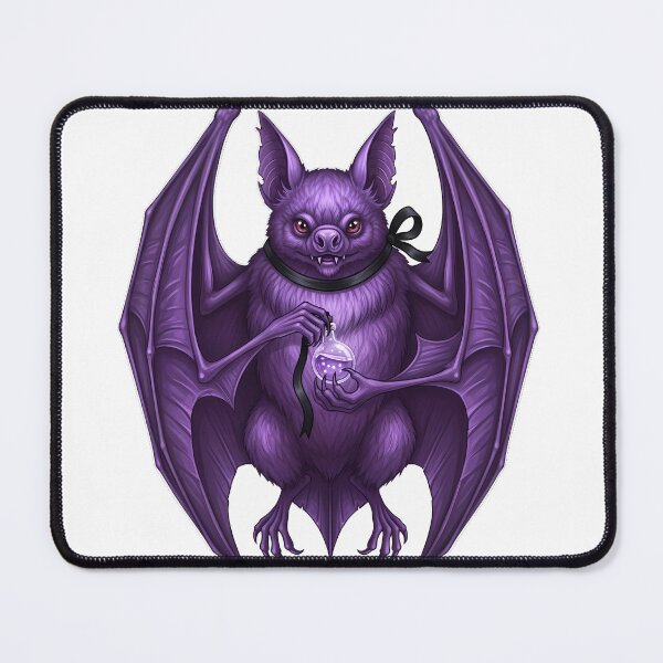 Item preview, Purple Bat Holding Tiny Potion Vial Black Ribbon designed and sold by IllumeInk.