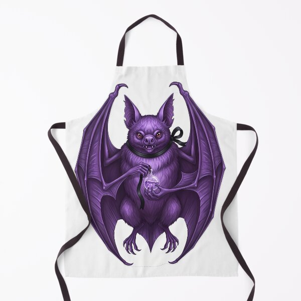 Item preview, Purple Bat Holding Tiny Potion Vial Black Ribbon designed and sold by IllumeInk.