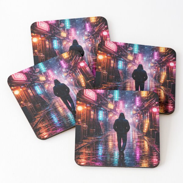 Item preview, Cyberpunk Night Alley in Neon Rain designed and sold by Pond21.