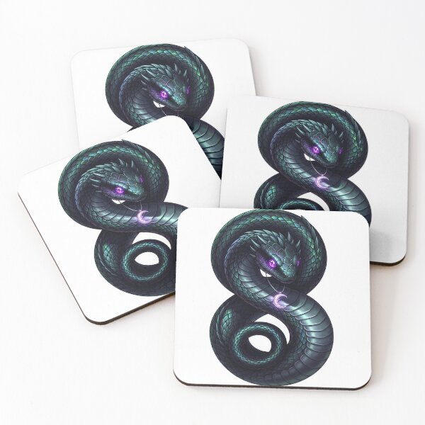 Item preview, Black Serpent Amethyst Eye Crescent Pendant designed and sold by IllumeInk.