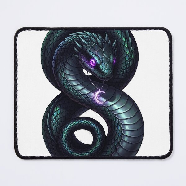 Item preview, Black Serpent Amethyst Eye Crescent Pendant designed and sold by IllumeInk.