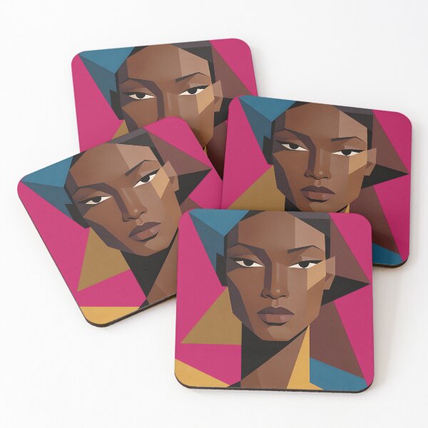 Item preview, Modern Cubist Woman Face – Abstract Geometric Portrait designed and sold by KiraChie.