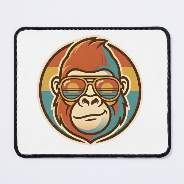 Item preview, Retro Gorilla with Aviator Sunglasses - Vintage 70s Sunset Ape Sticker designed and sold by Kmdigitals.