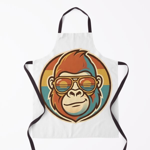 Item preview, Retro Gorilla with Aviator Sunglasses - Vintage 70s Sunset Ape Sticker designed and sold by Kmdigitals.