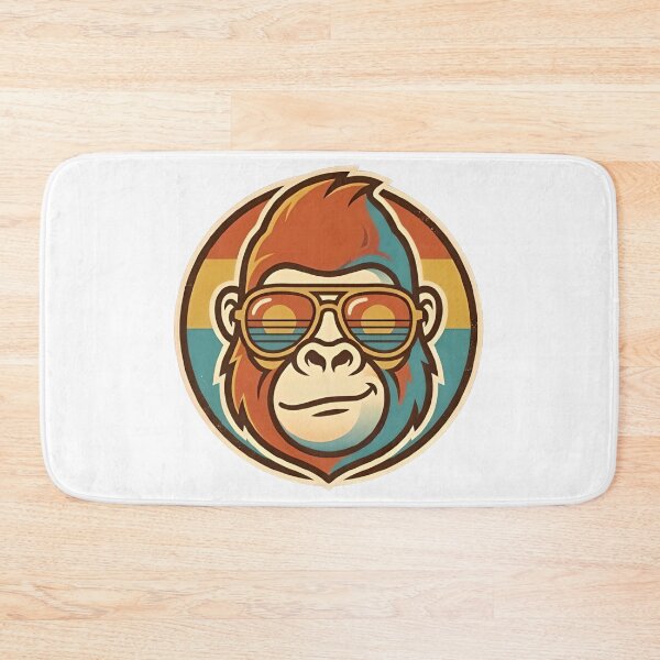 Item preview, Retro Gorilla with Aviator Sunglasses - Vintage 70s Sunset Ape Sticker designed and sold by Kmdigitals.