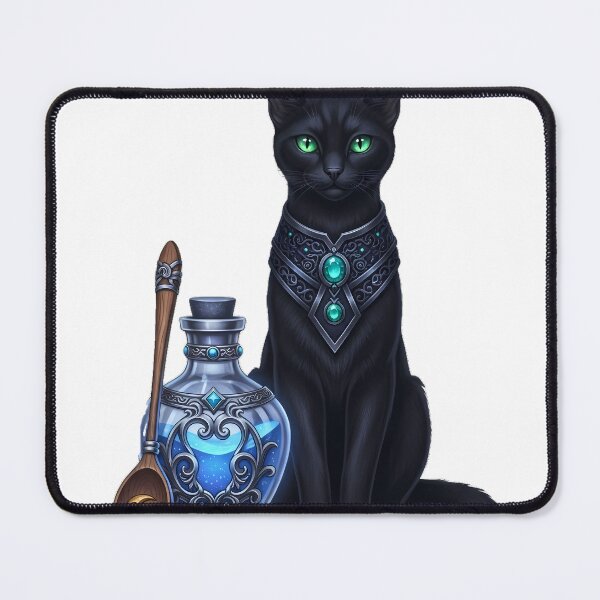 Item preview, Black Cat Beside Glowing Apothecary Bottle Crescent Spoon designed and sold by IllumeInk.