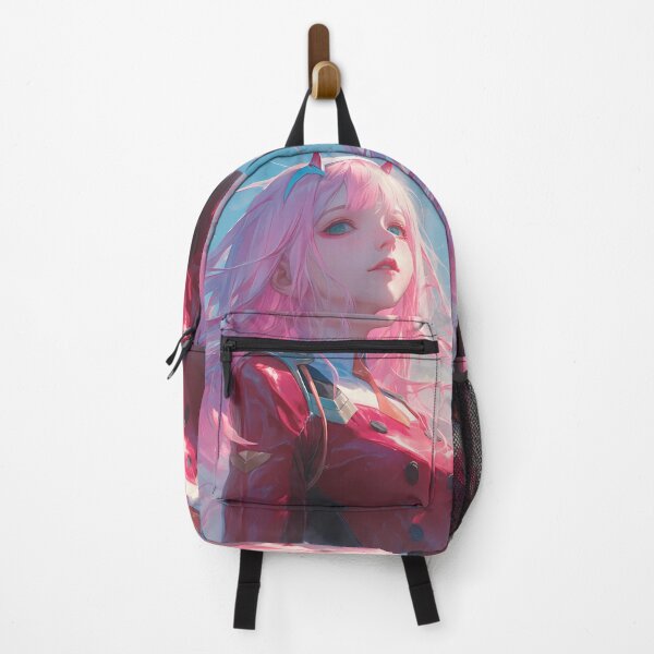 Item preview, Zero Two Darling In The Franxx Pink Hair Horns Skyward Portrait designed and sold by PMartistStudio.