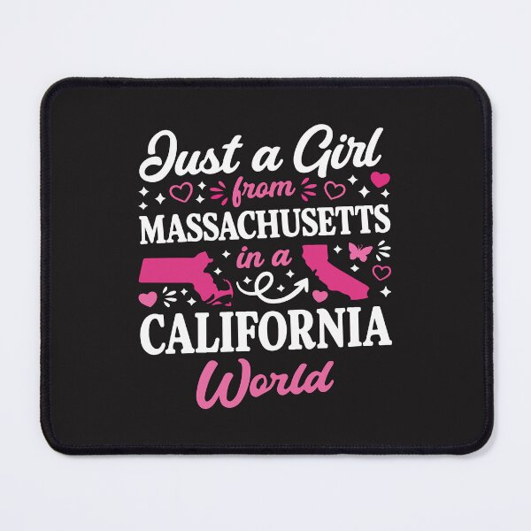 Item preview, Just A Girl From Massachusetts In A California World Cute State Pride Design designed and sold by kiralynstration.