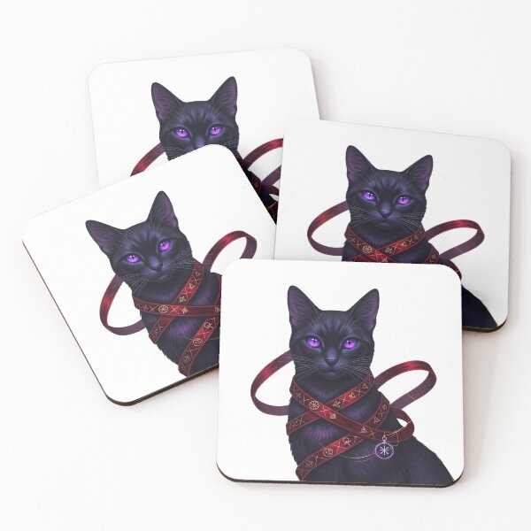 Artikelvorschau, Orakel Schwarze Katze Samt Tarotband Violette Augen entworfen und verkauft von IllumeInk.