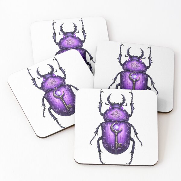 Item preview, Occult Beetle Moon Key Violet Shell Speckles designed and sold by IllumeInk.