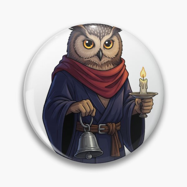 Item preview, Night Owl Familiar Silver Bell Candle Stub designed and sold by IllumeInk.