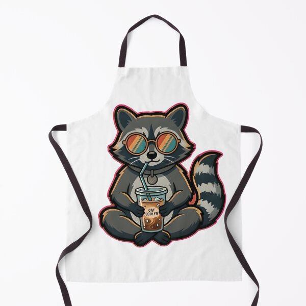 Item preview, Cool Raccoon Drinking Oat Milk Iced Coffee - Retro Aesthetic Trash Panda Sticker designed and sold by Kmdigitals.