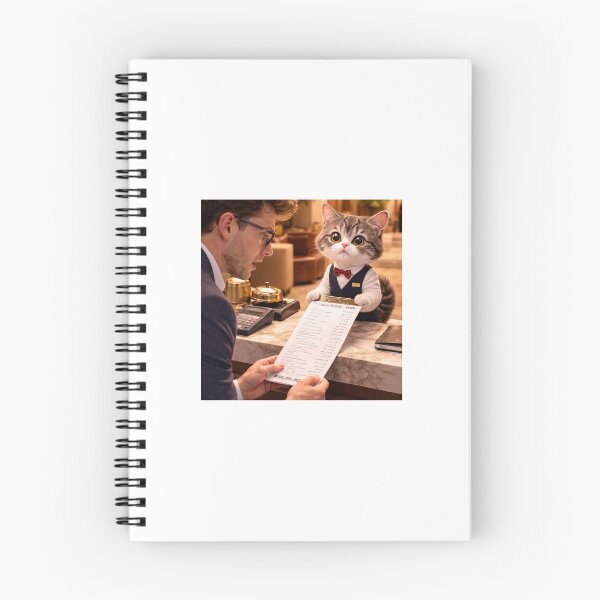 Item preview, Luxury Hotel Cat Clerk Funny Cute Cat Art designed and sold by LovelyCatGalaxy.
