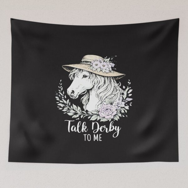 Item preview, Talk Derby To Me Funny Horse Racing Floral Equestrian Design designed and sold by kiralynstration.